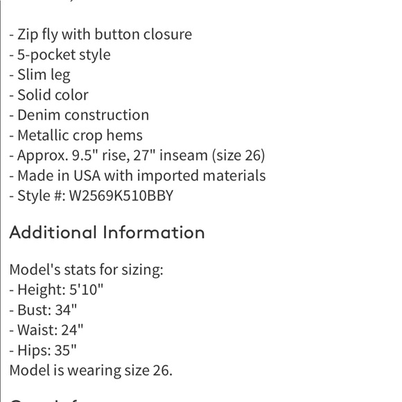 Rag & Bone Bilbury Ankle Cigarette Black Sz 24 - Picture 8 of 8